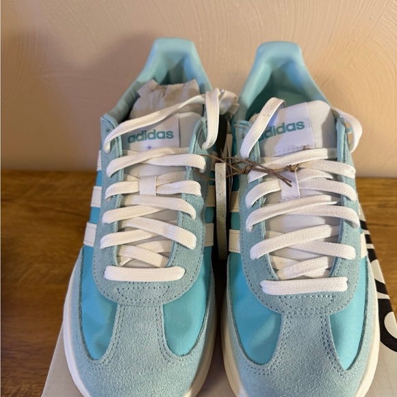 Adidas Cloudfoam Turquoise and White Sneakers - Picture 3 of 6